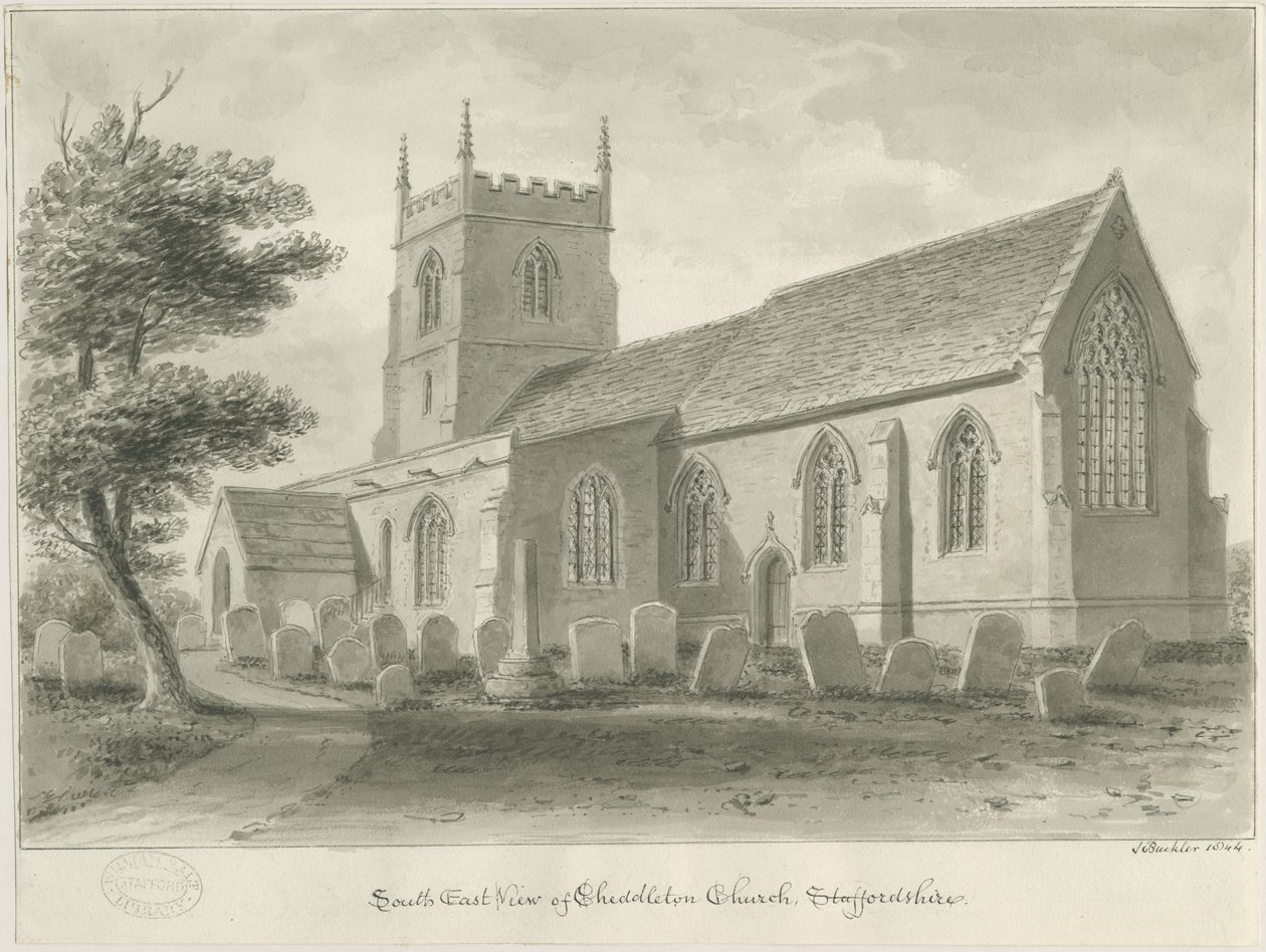 Cheddleton Church door John Buckler