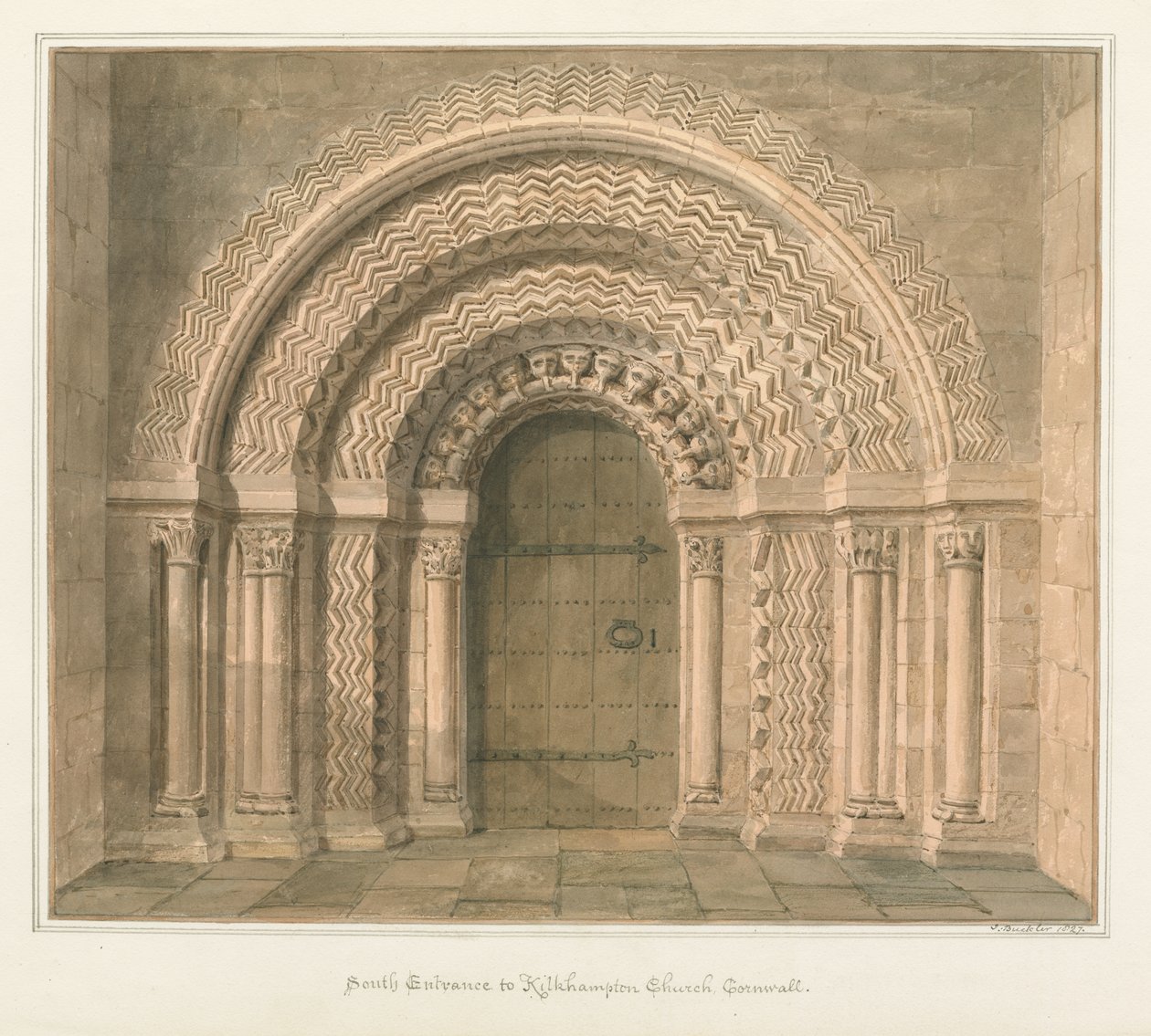 Cornwall - Kilkhampton Kerk door John Buckler