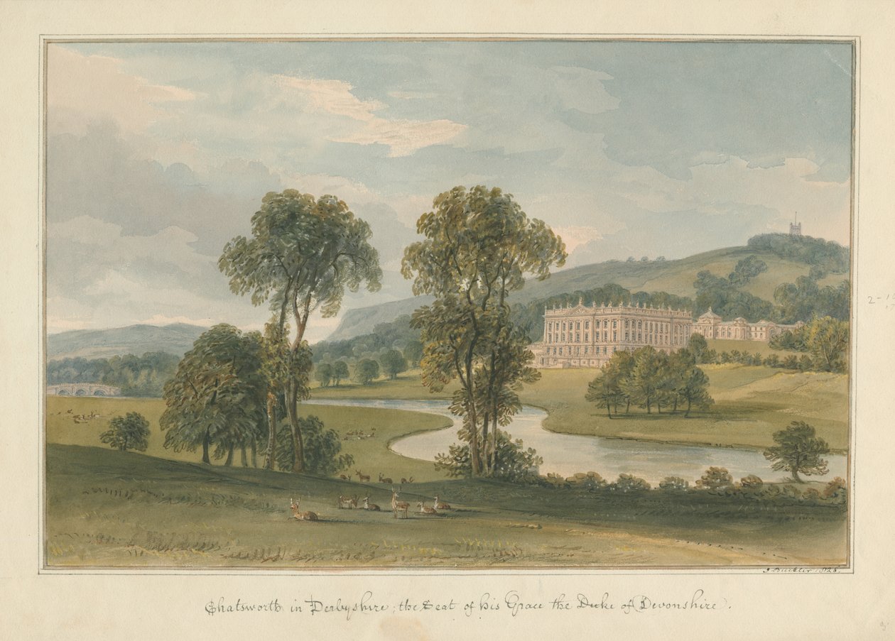 Derbyshire - Chatsworth Hall door John Buckler