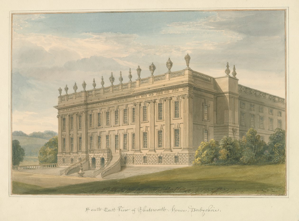 Derbyshire - Chatsworth Hall door John Buckler