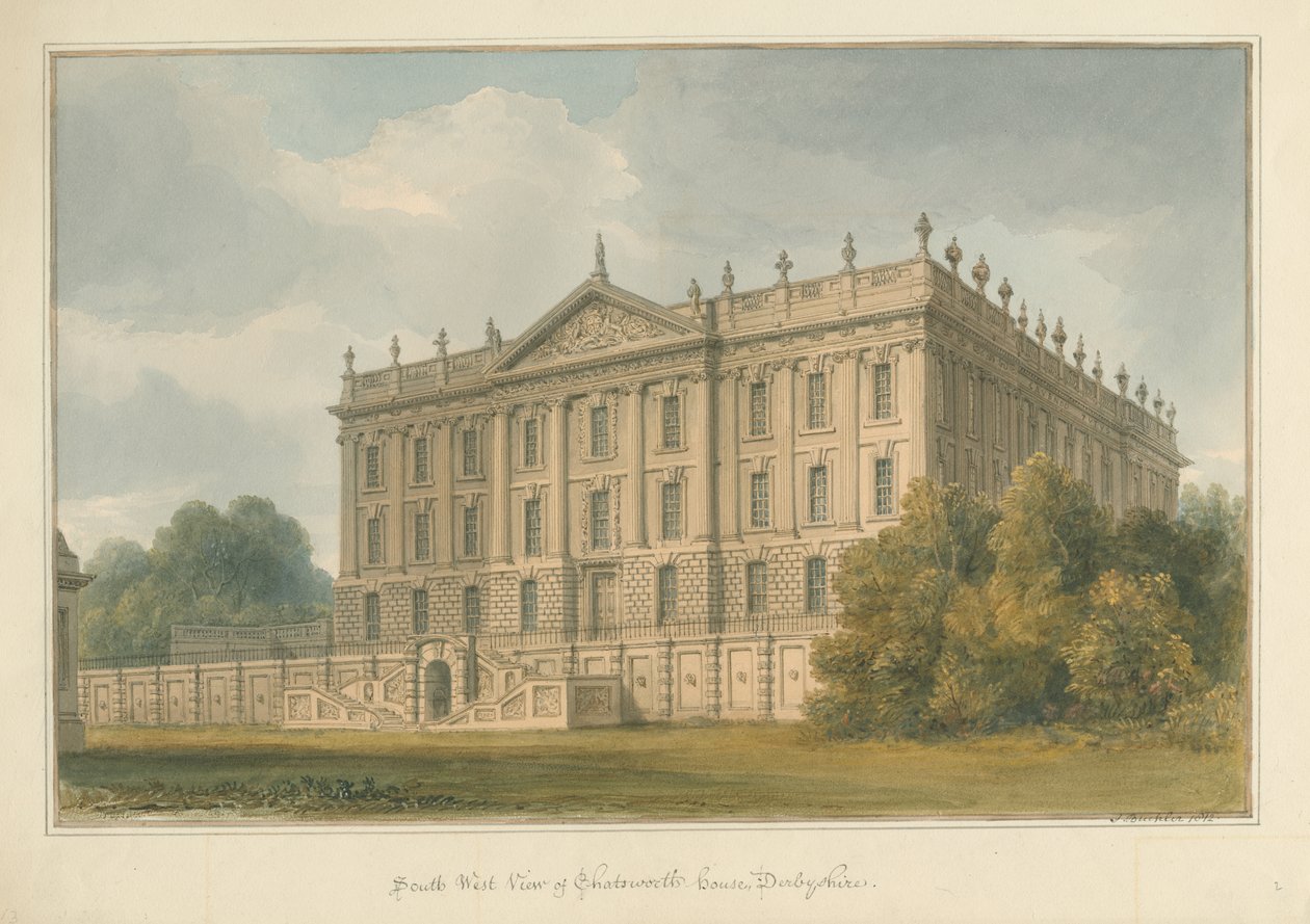 Derbyshire - Chatsworth Huis door John Buckler