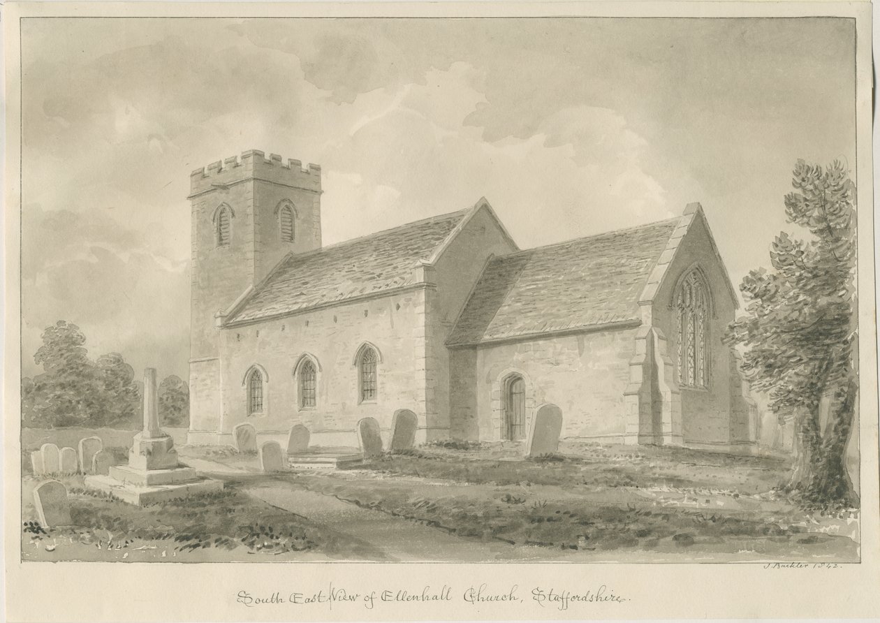 Kerk van Ellenhall door John Buckler