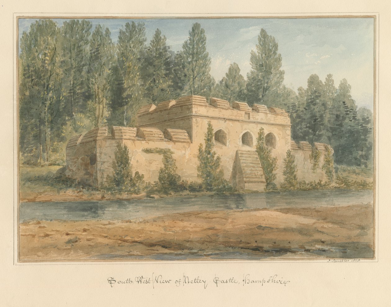 Hampshire - Netley Kasteel, 1828 door John Buckler