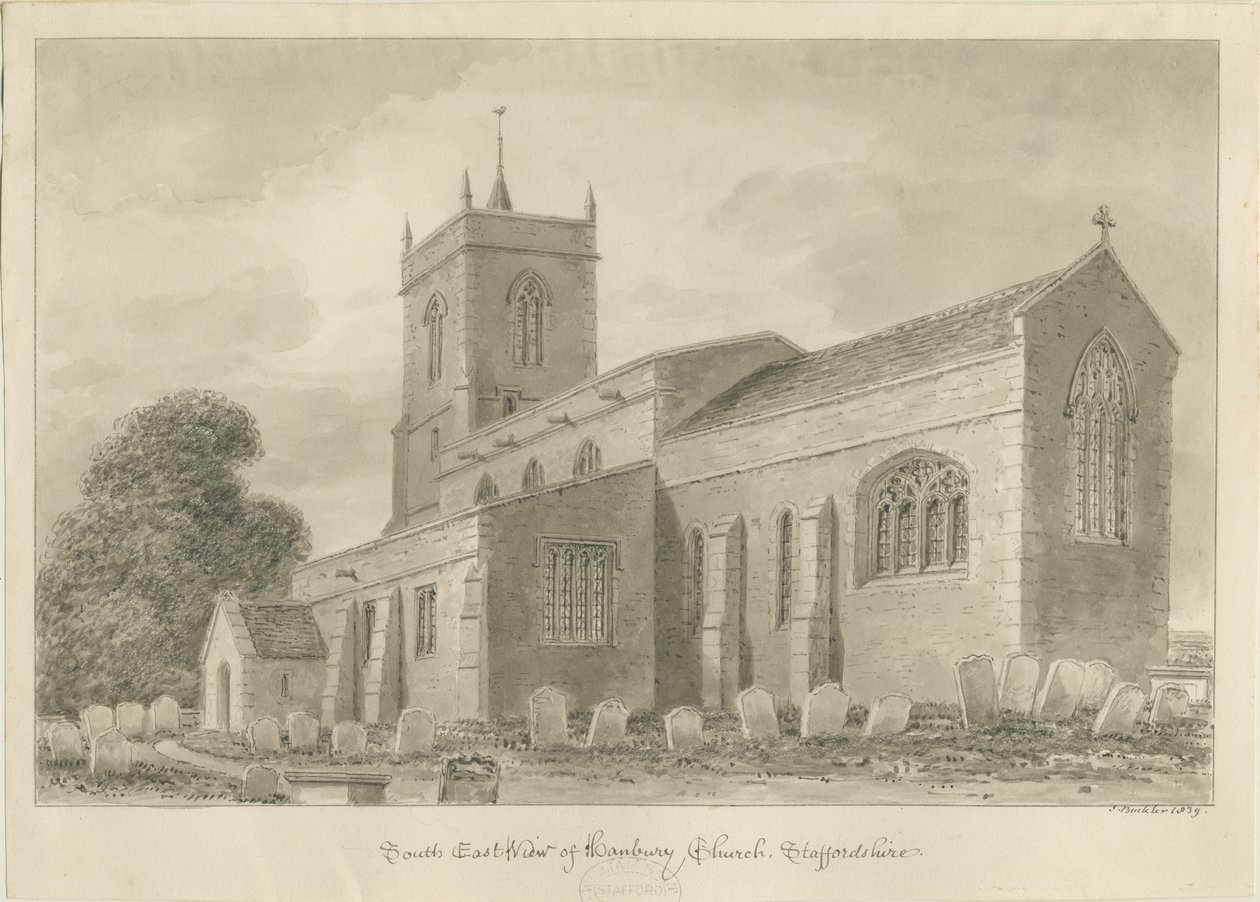 Hanbury Kerk door John Buckler