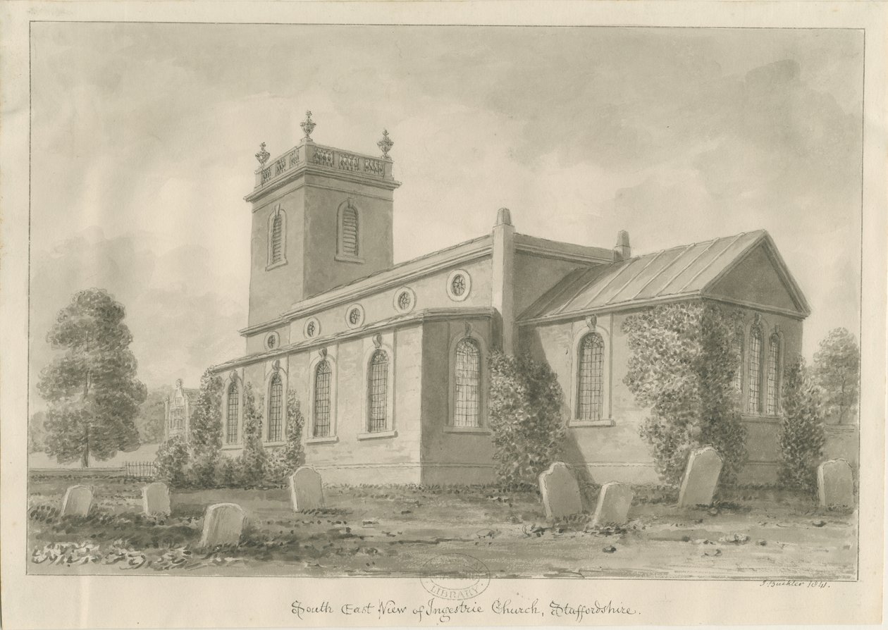 Ingestre Kerk door John Buckler