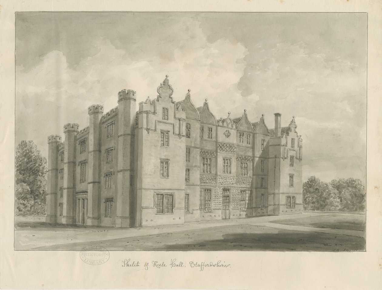 Keele Hall door John Buckler