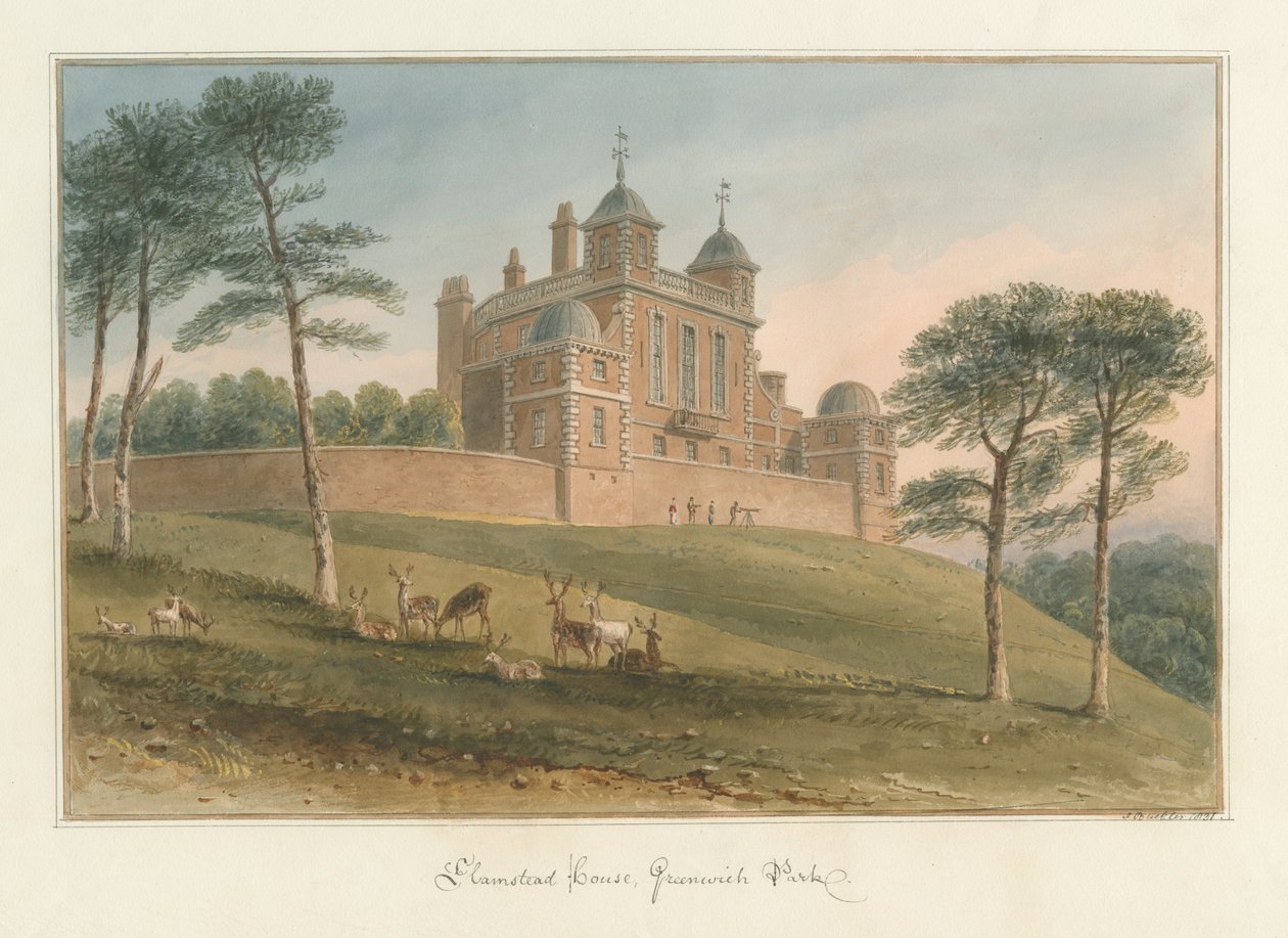 Kent - Greenwich Park - Hamstead Huis door John Buckler