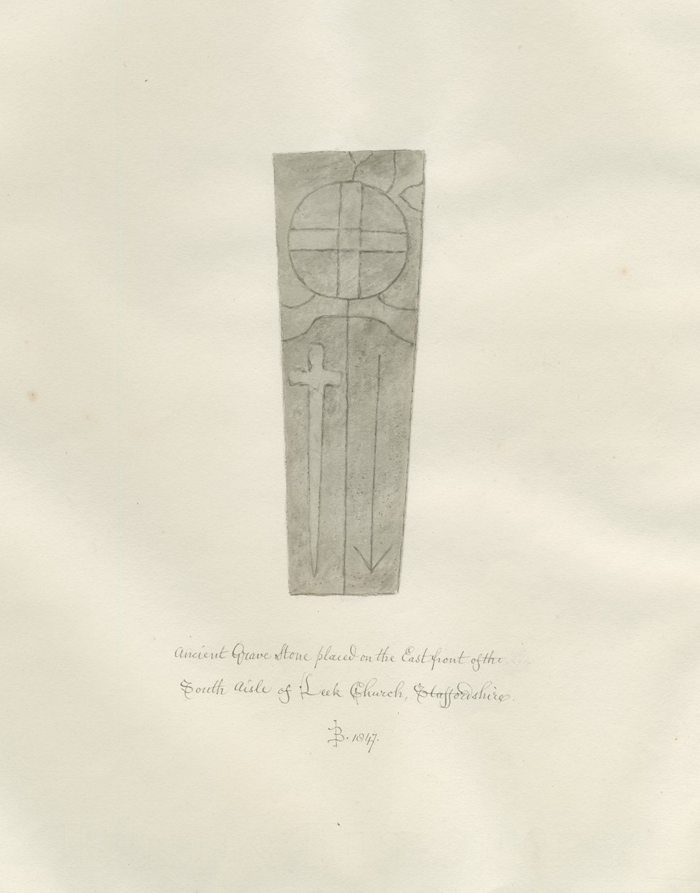 Leek Church - Grafsteen door John Buckler