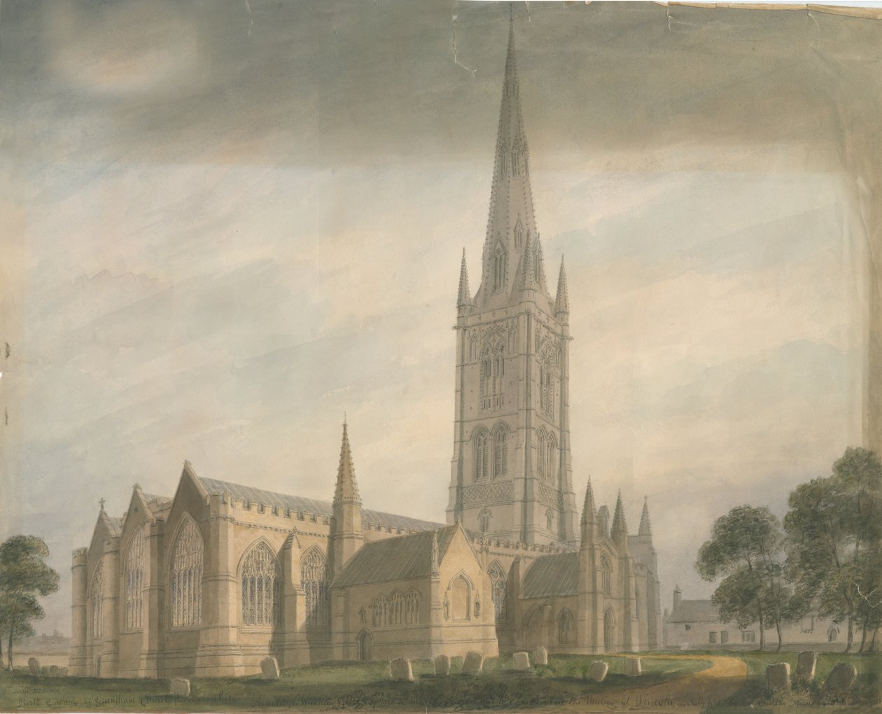 Lincolnshire - Grantham Kerk, 1811 door John Buckler