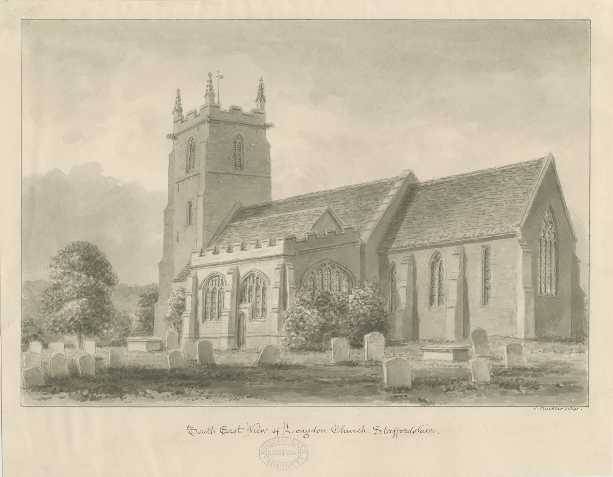 Longdon Kerk door John Buckler