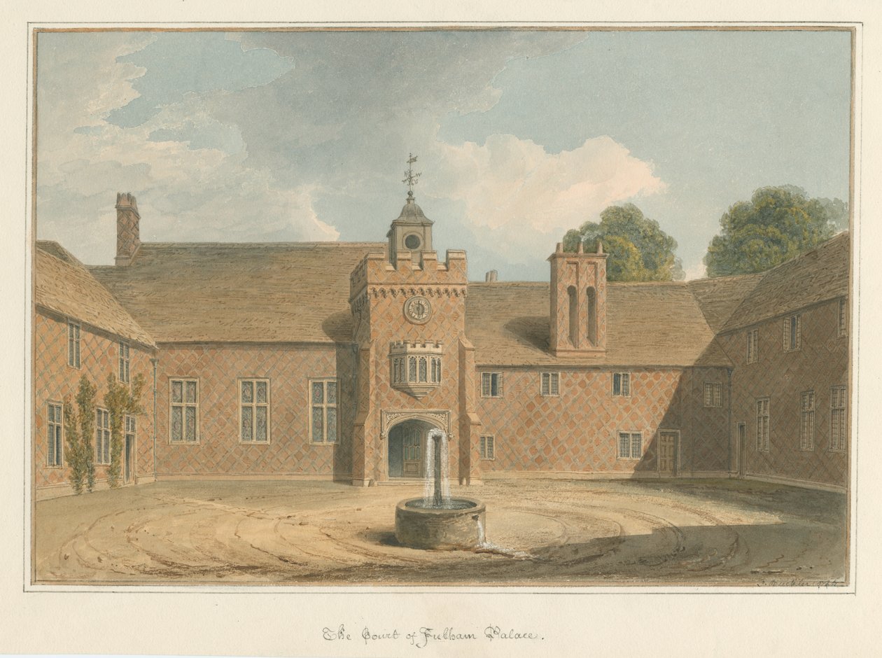 Middlesex - Fulham Paleis - Het Hof door John Buckler