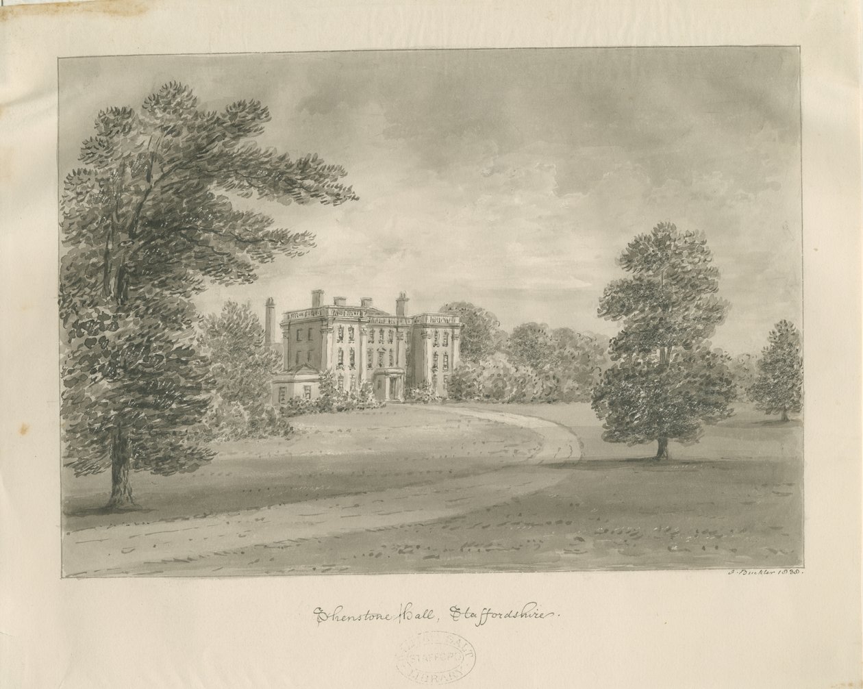 Shenstone Park - Hal door John Buckler