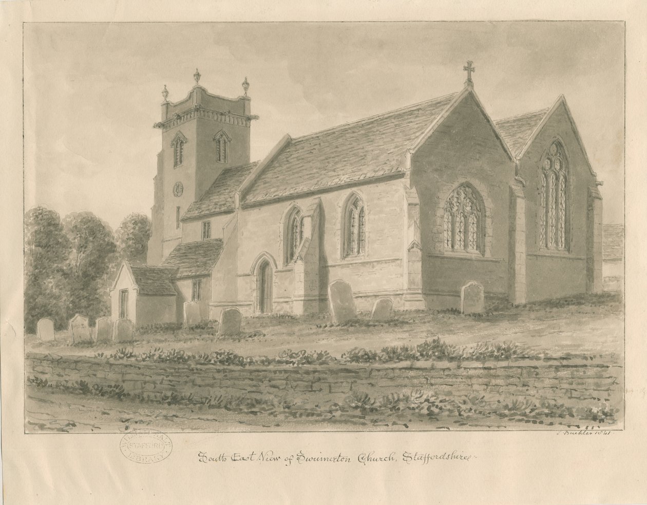 Swynnerton Kerk door John Buckler