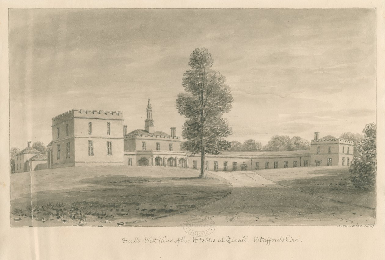 Tixall Hall - Stallen door John Buckler