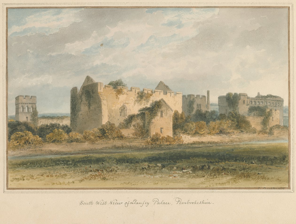 Wales - Pembrokeshire - Llanfey Paleis, 1815 door John Buckler