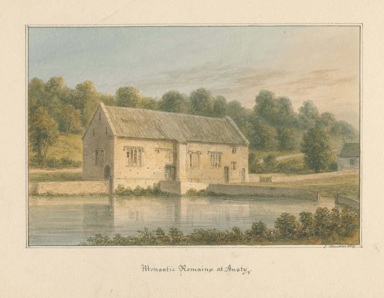Wiltshire - Ansty - Monastieke Overblijfselen, 1817 door John Buckler