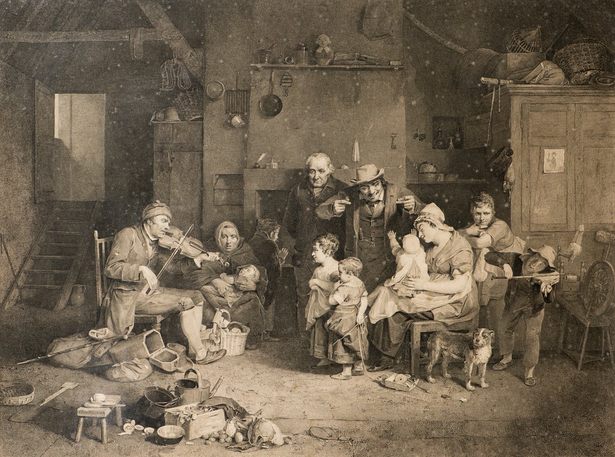 De Blinde Vioolspeler (naar Sir David Wilkie) door John Burnet