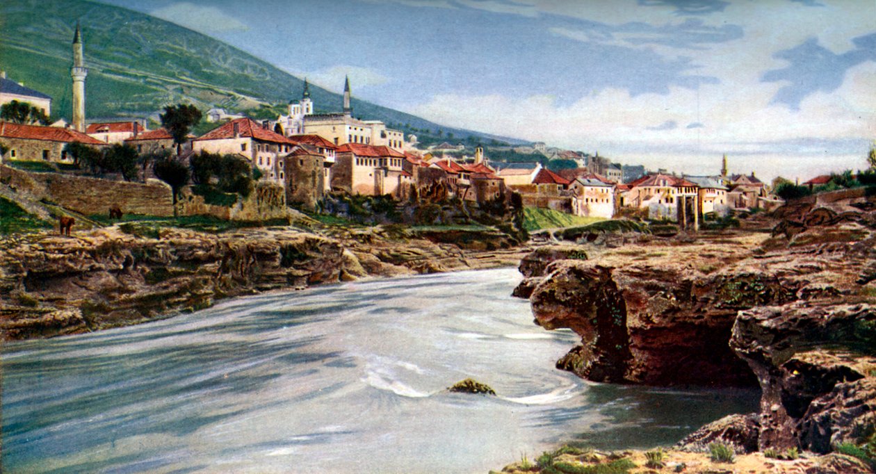 Mostar, Bosnië en Herzegovina, Joegoslavië, c. 1924 door John Bushby