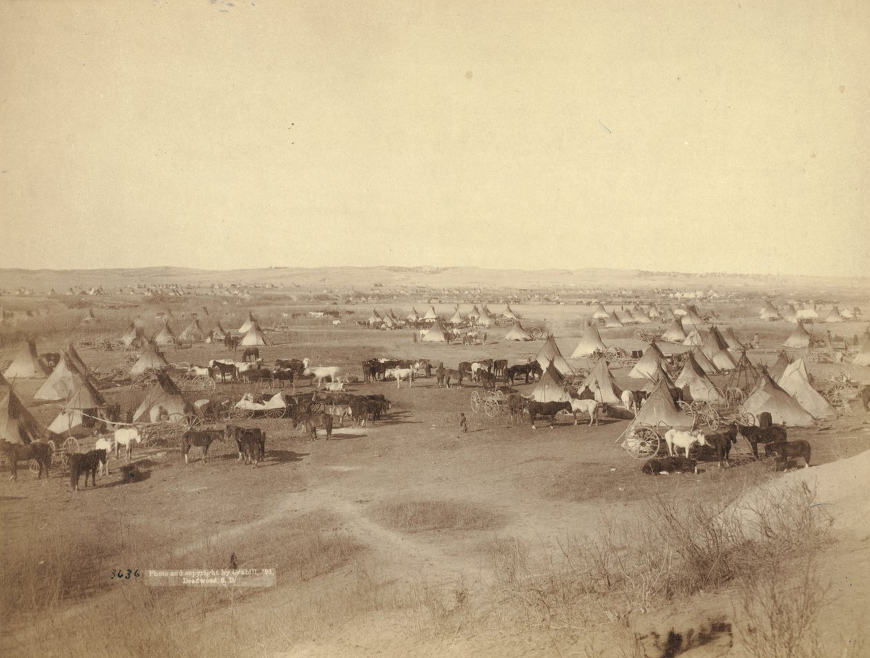 Vijandig Indiaans kamp, 1891 door John C. H. Grabill