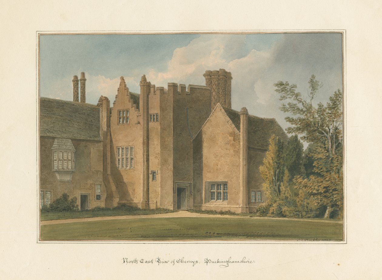 Buckinghamshire - Chenies Hall, 1823 door John Chessell Buckler