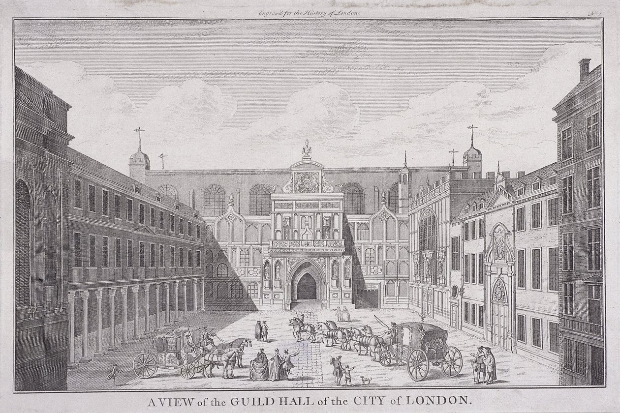 Guildhall, Londen, 1820 door John Chessell Buckler
