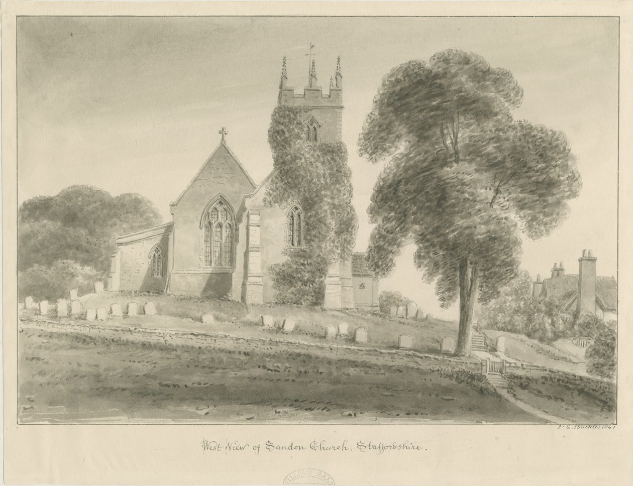 Sandon Kerk door John Chessell Buckler