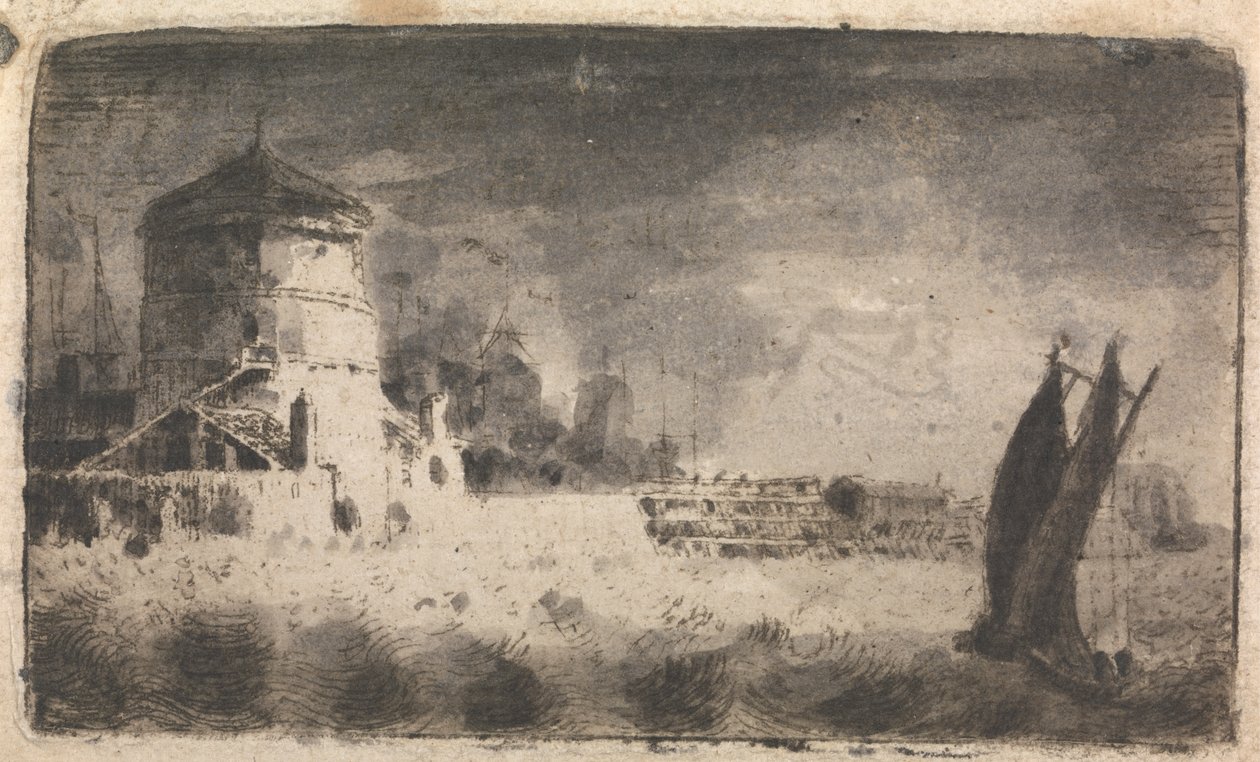 Oude toren, Leith door John Clerk of Eldin