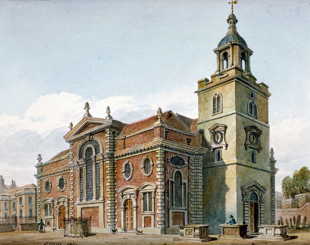 Kerk van St. Mary, Whitechapel, Londen, 1811 door John Coney