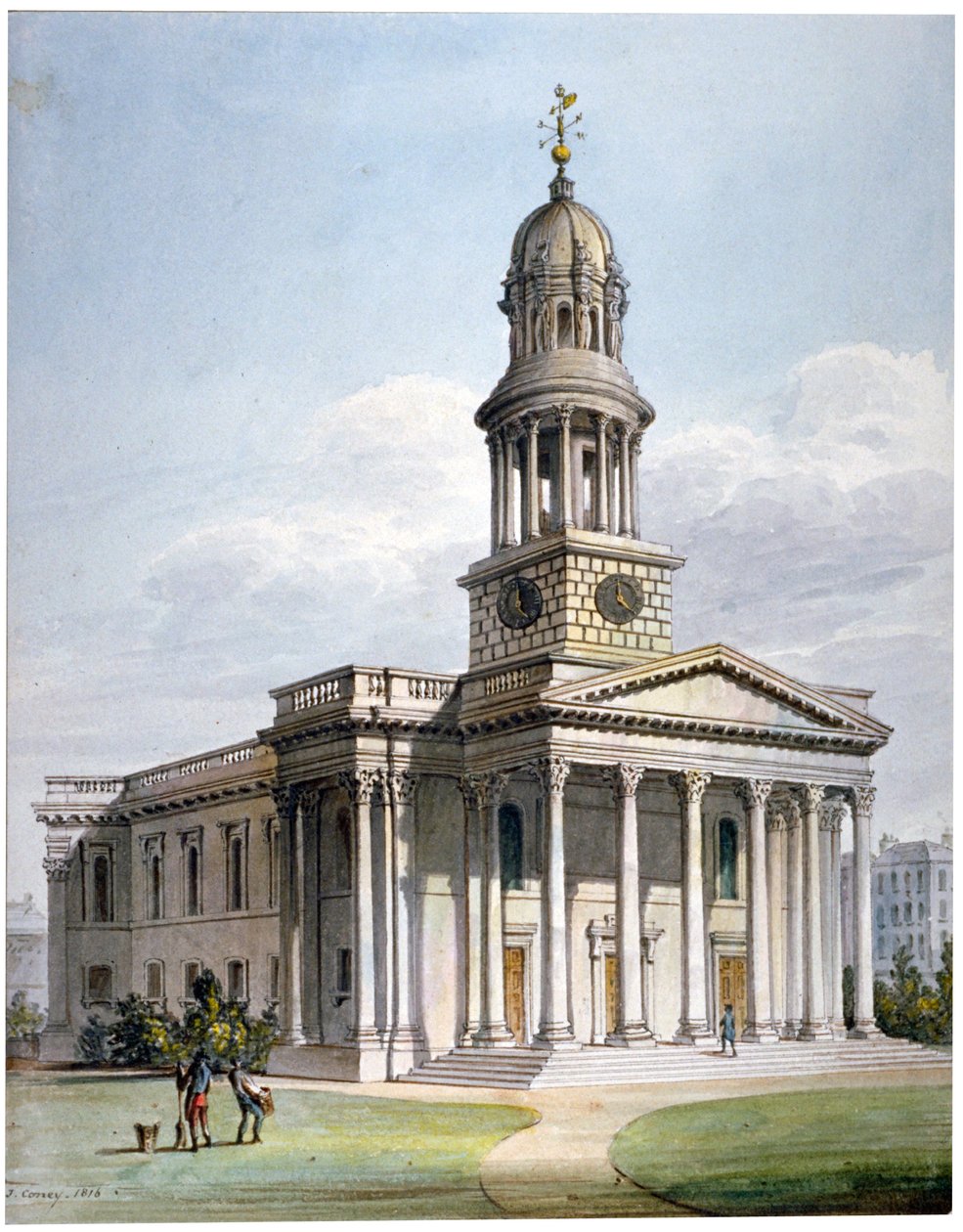 St Marylebone Nieuwe Kerk, Londen, 1816 door John Coney