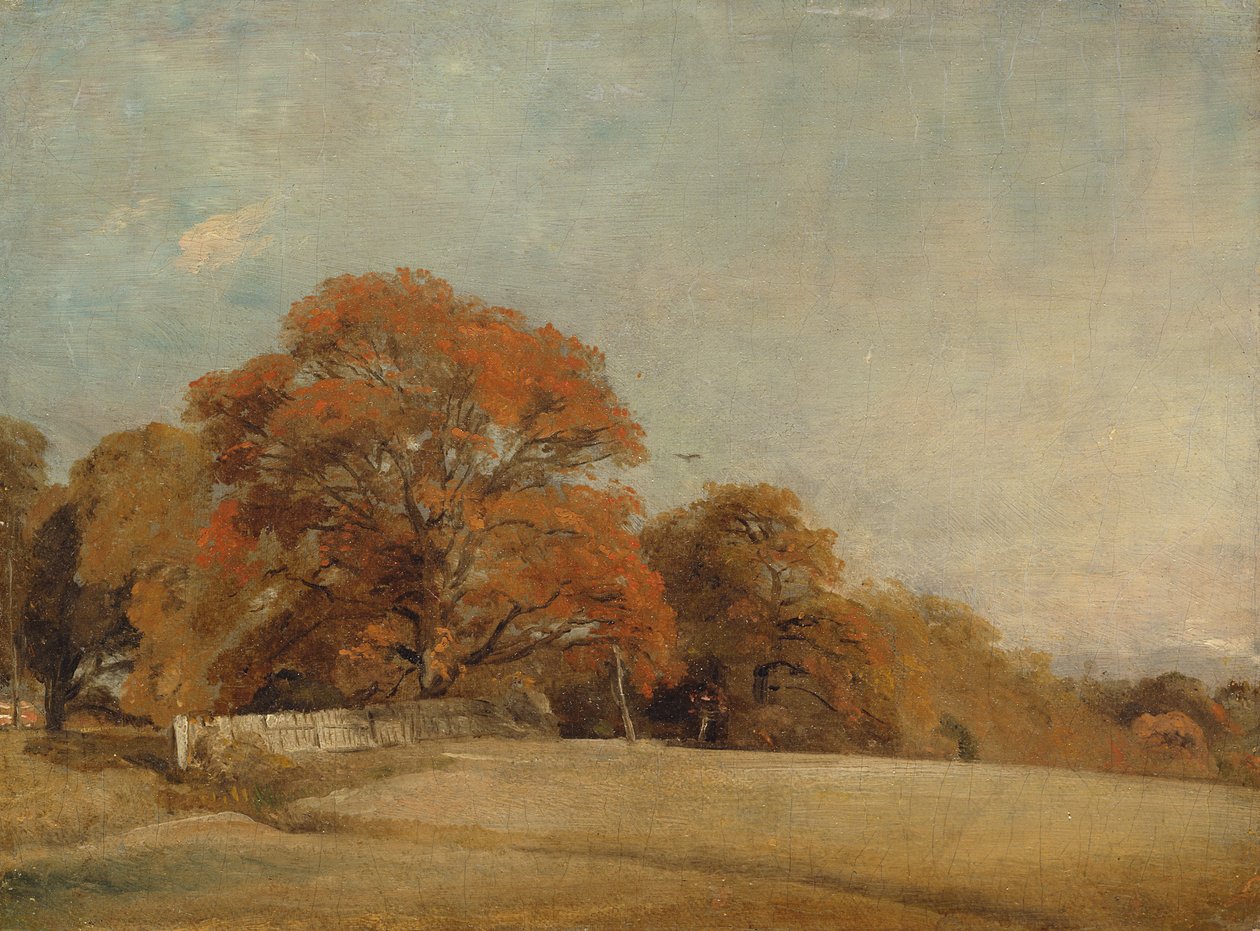 Een Herfstlandschap in East Bergholt, ca. 1805-08 door John Constable