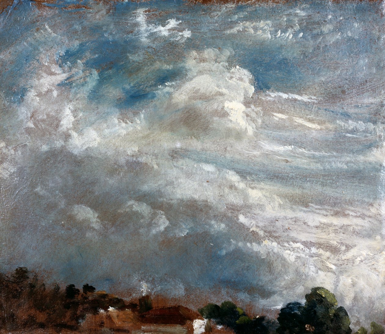 Wolkstudie: Horizon van bomen door John Constable