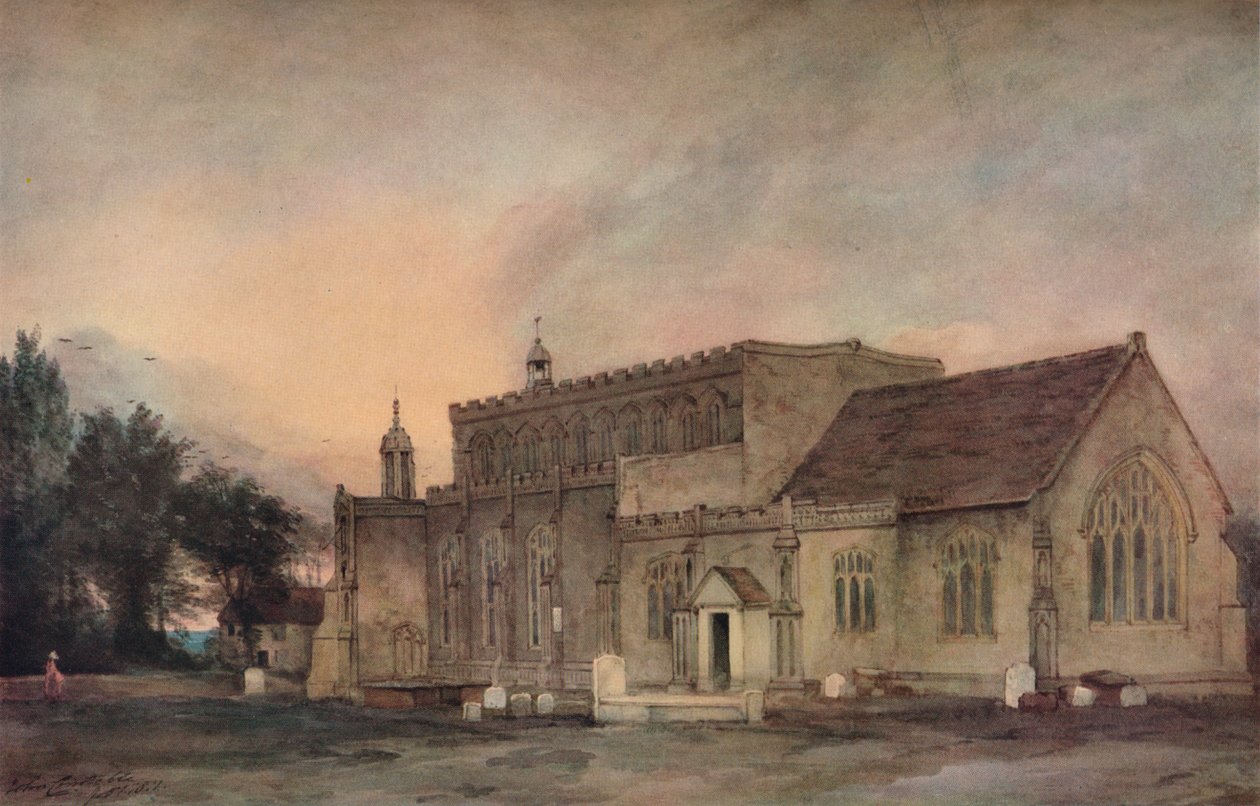 East Bergholt Kerk vanuit het zuidoosten, 1811 door John Constable