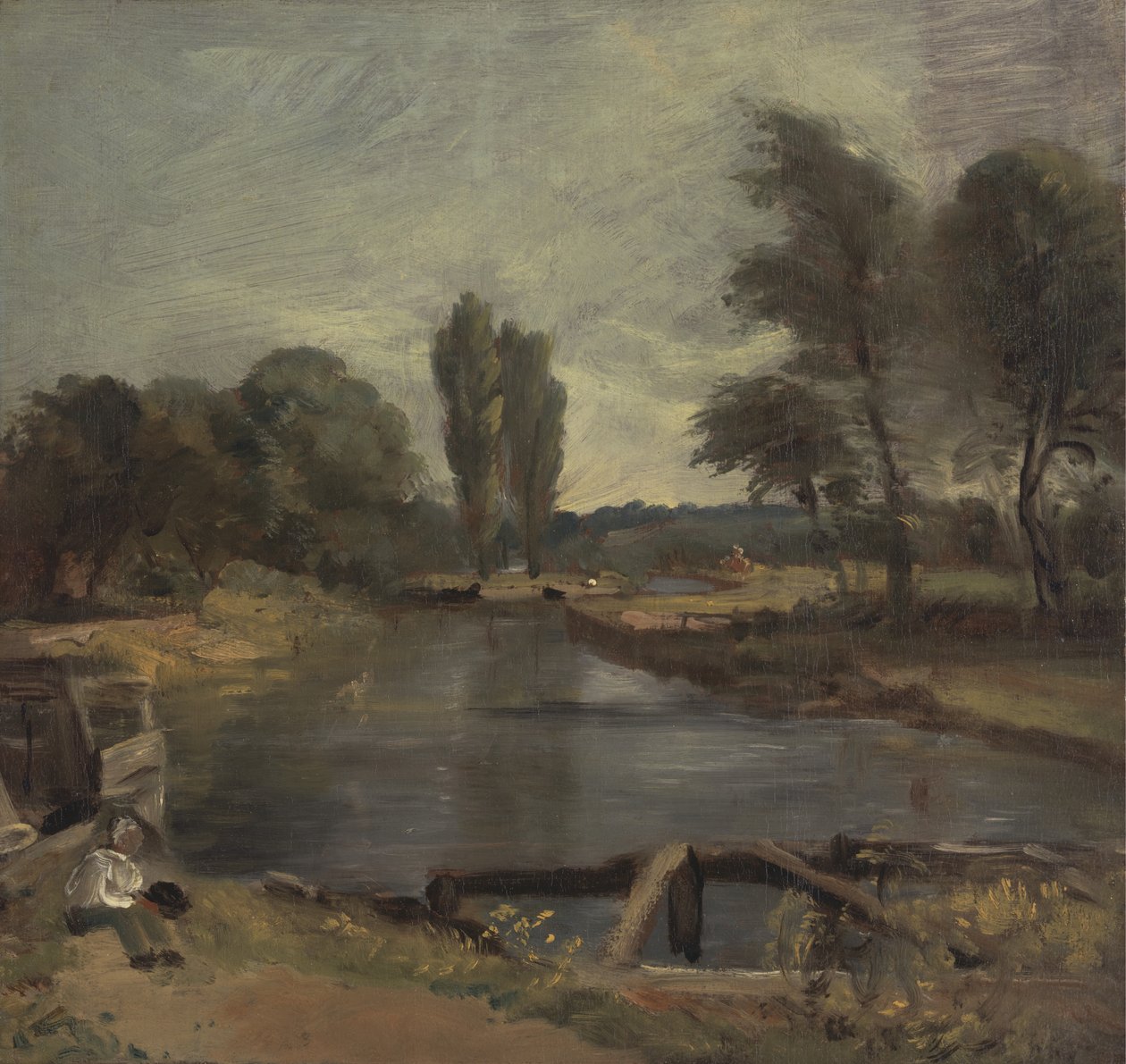 Flatford Lock, tussen 1810 en 1811 door John Constable