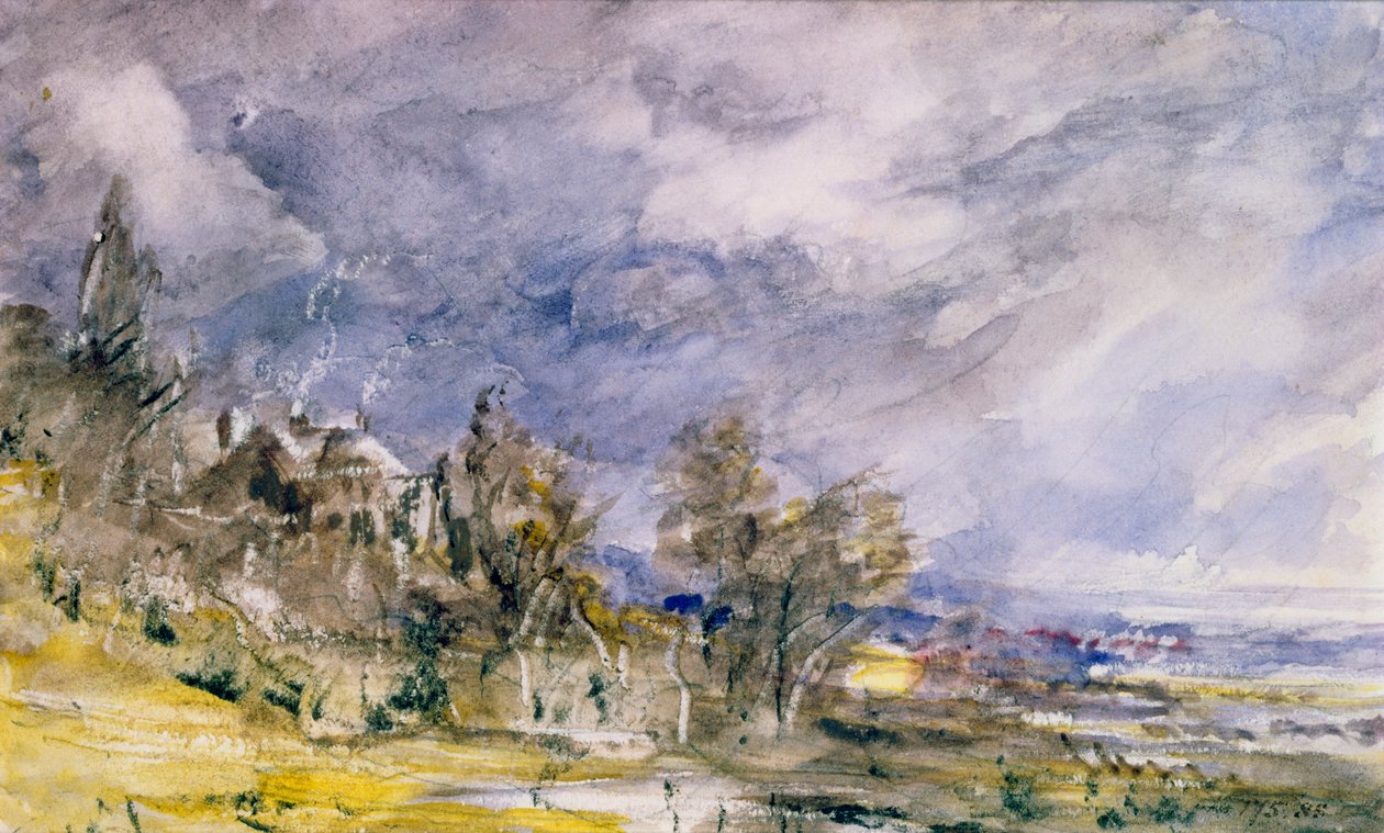 Hampstead Heath vanaf nabij Well Walk, 1834 door John Constable