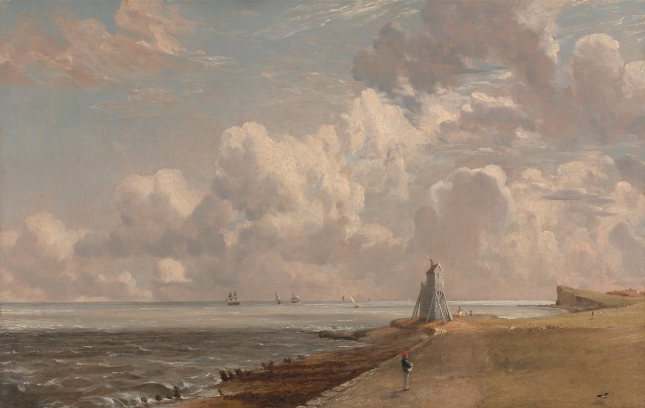Harwich: De lage vuurtoren en Beacon Hill door John Constable