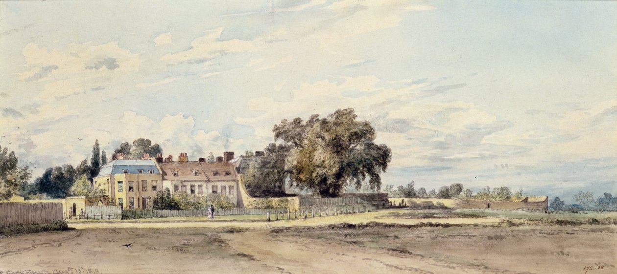 Huizen op Putney Heath door John Constable