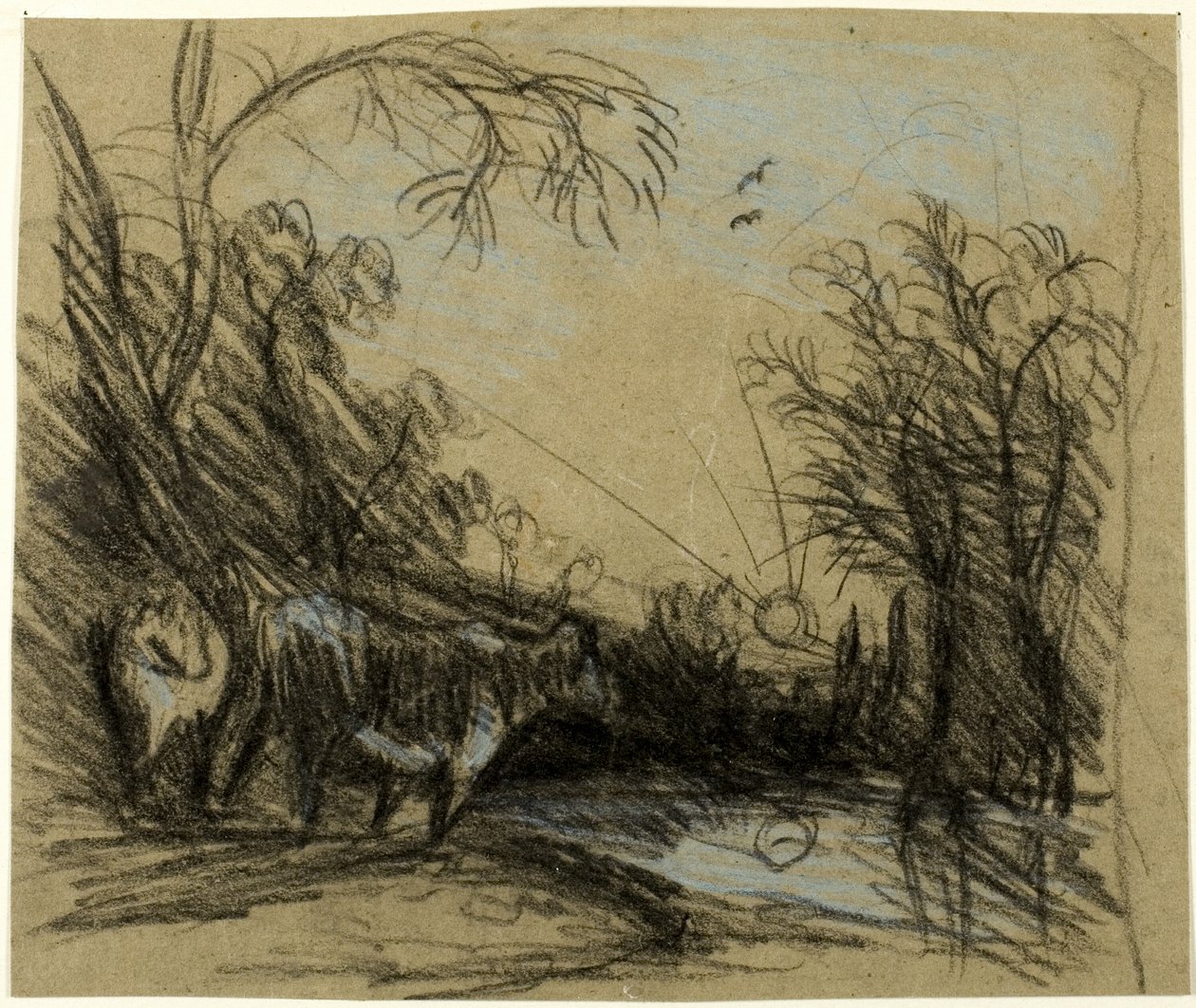 Landschap met koeien door John Constable