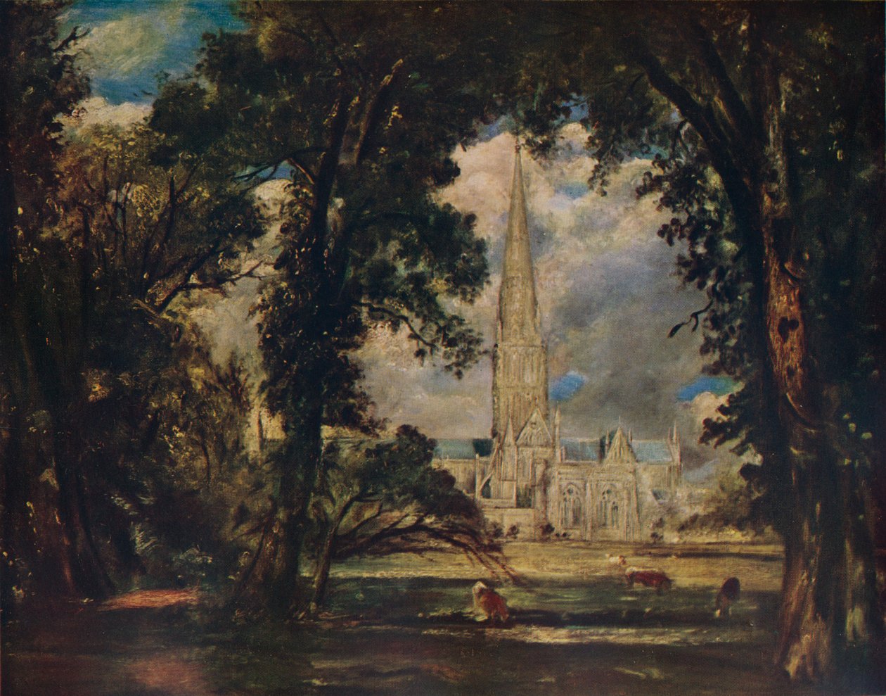 Kathedraal van Salisbury, c1823 door John Constable