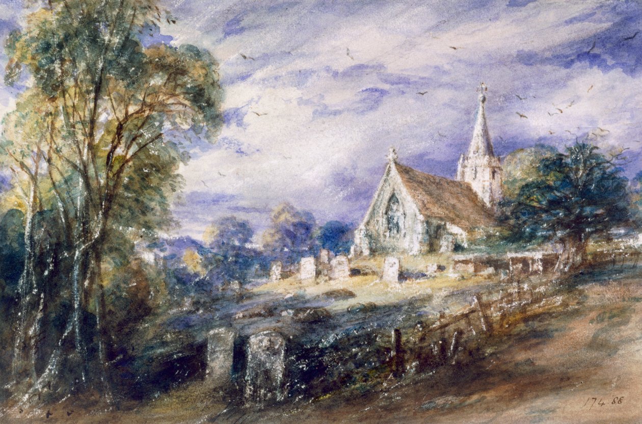 Stoke Poges Kerk, Buckinghamshire door John Constable