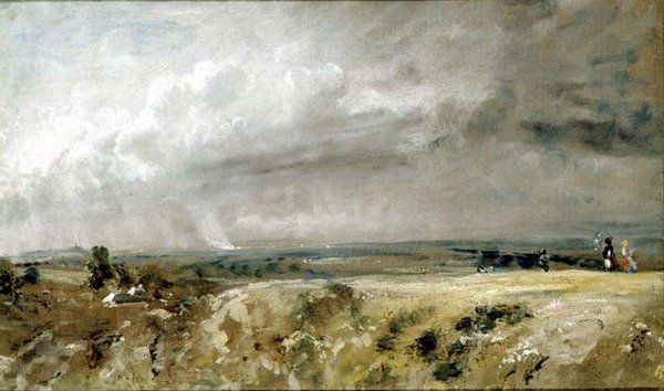 Uitzicht op Hampstead Heath door John Constable