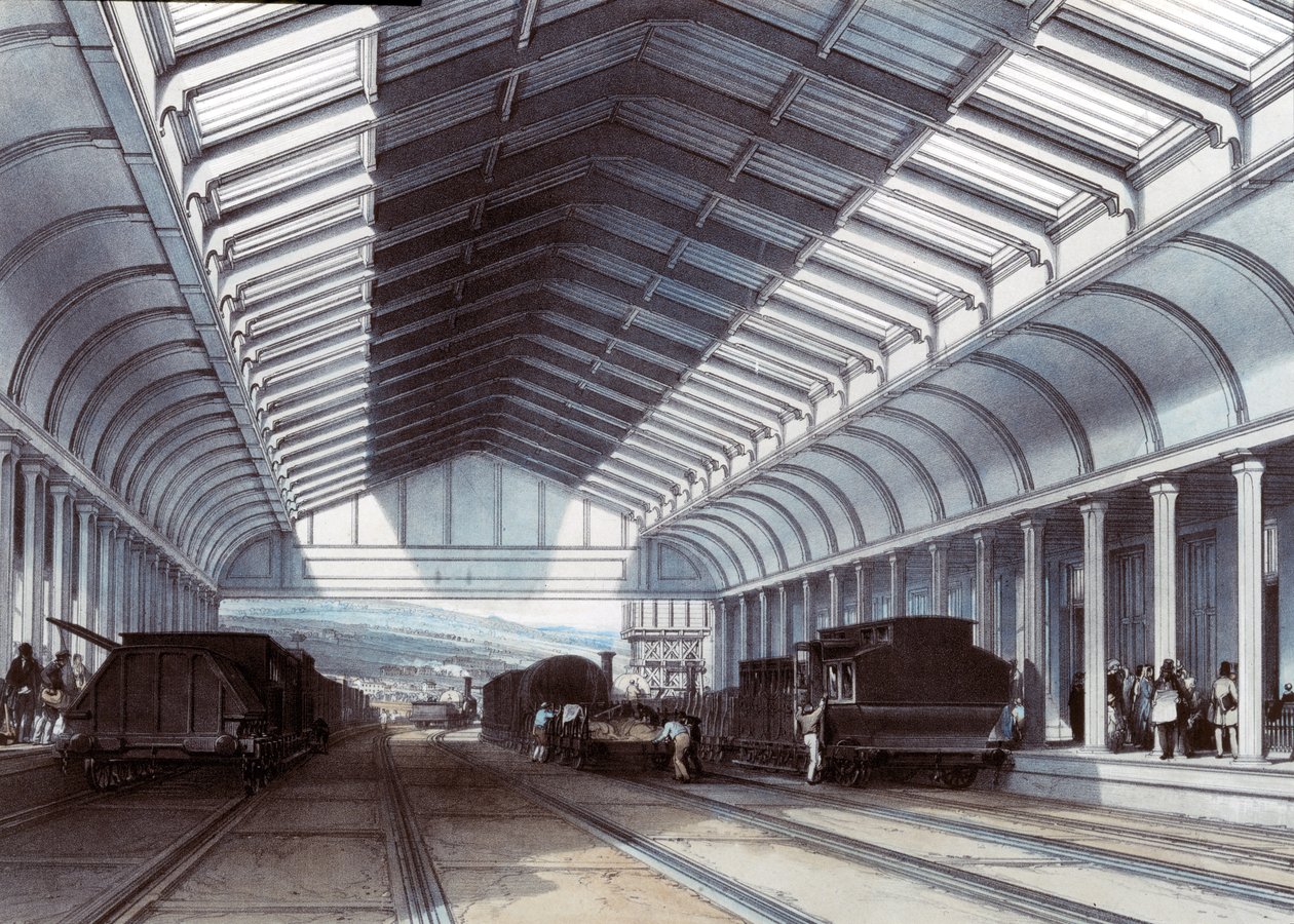 Bath Station, Somerset, 1846 door John Cooke Bourne