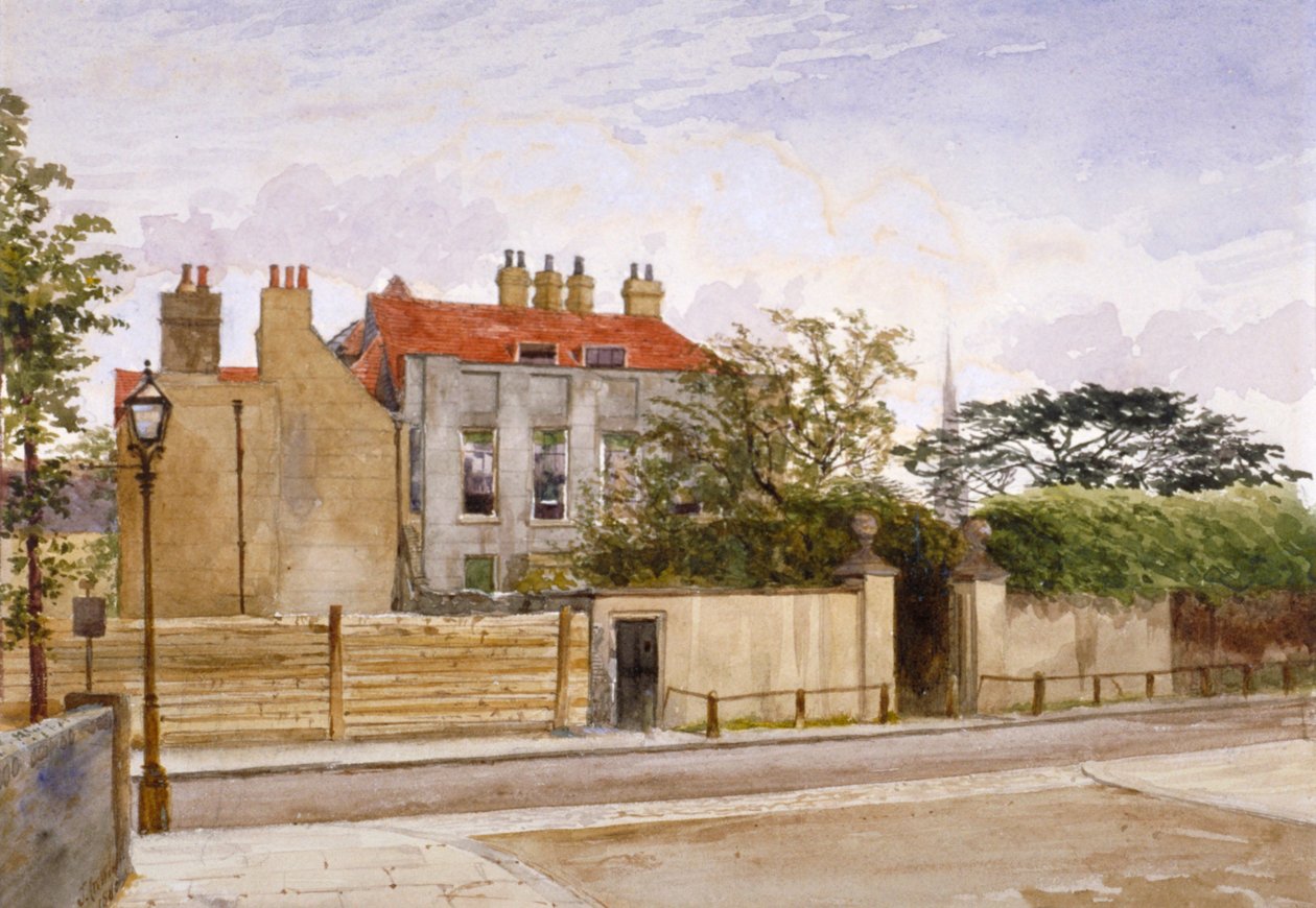 Uitzicht op Turret House, Lambeth, Londen, 1880 door John Crowther