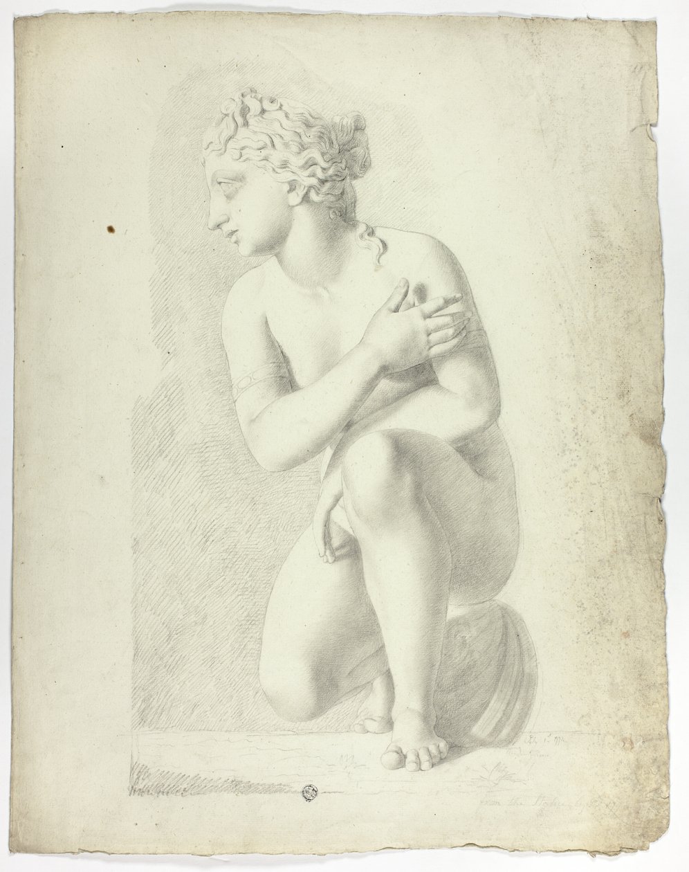 Standbeeld van hurkende Venus door John Downman