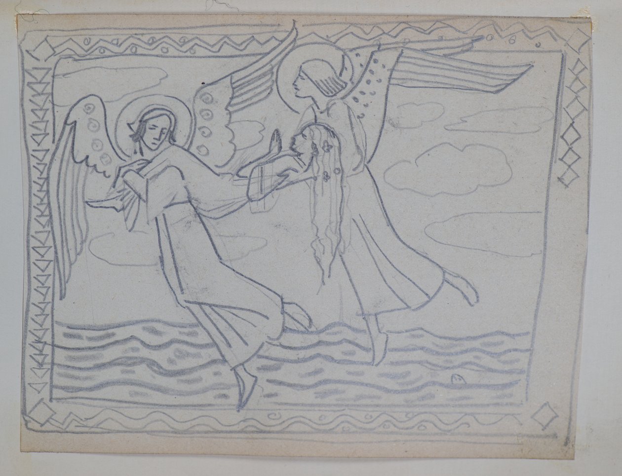 Zonder titel [Studie voor Sint Bride] door John Duncan