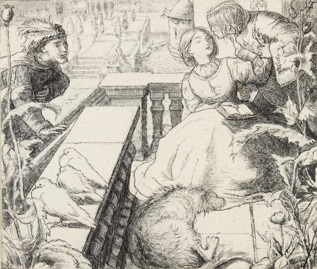 Het slapende paleis door John Everett Millais