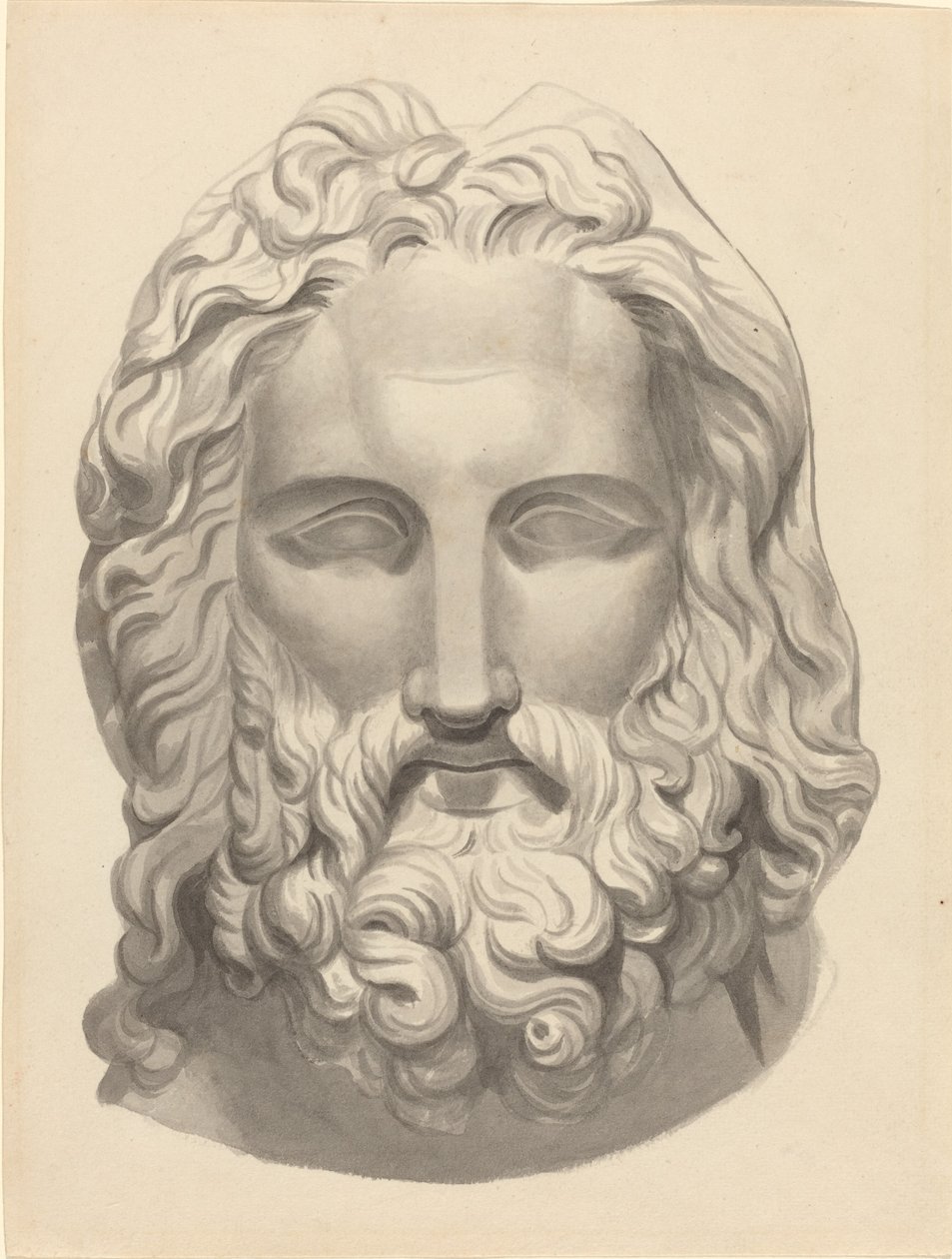 Antiek bebaard hoofd door John Flaxman