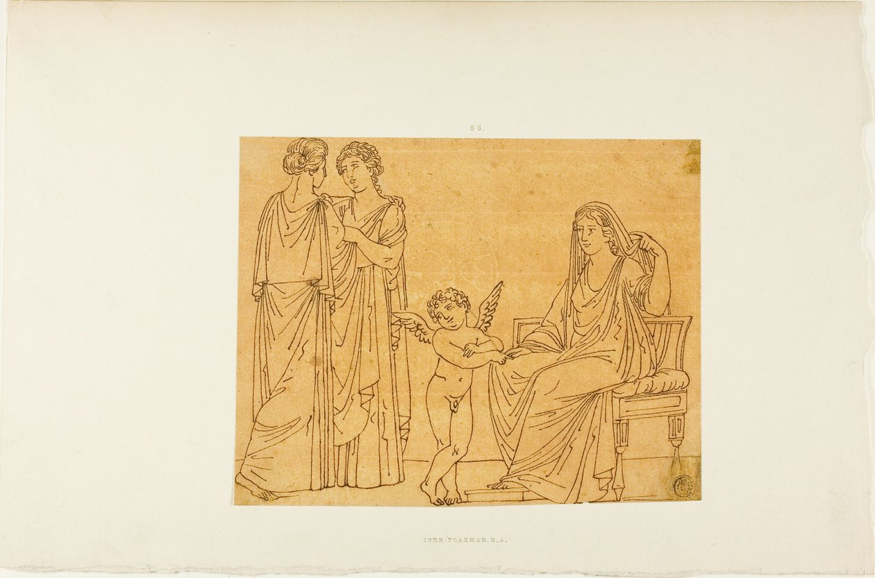 Cupido en drie vrouwen door John Flaxman