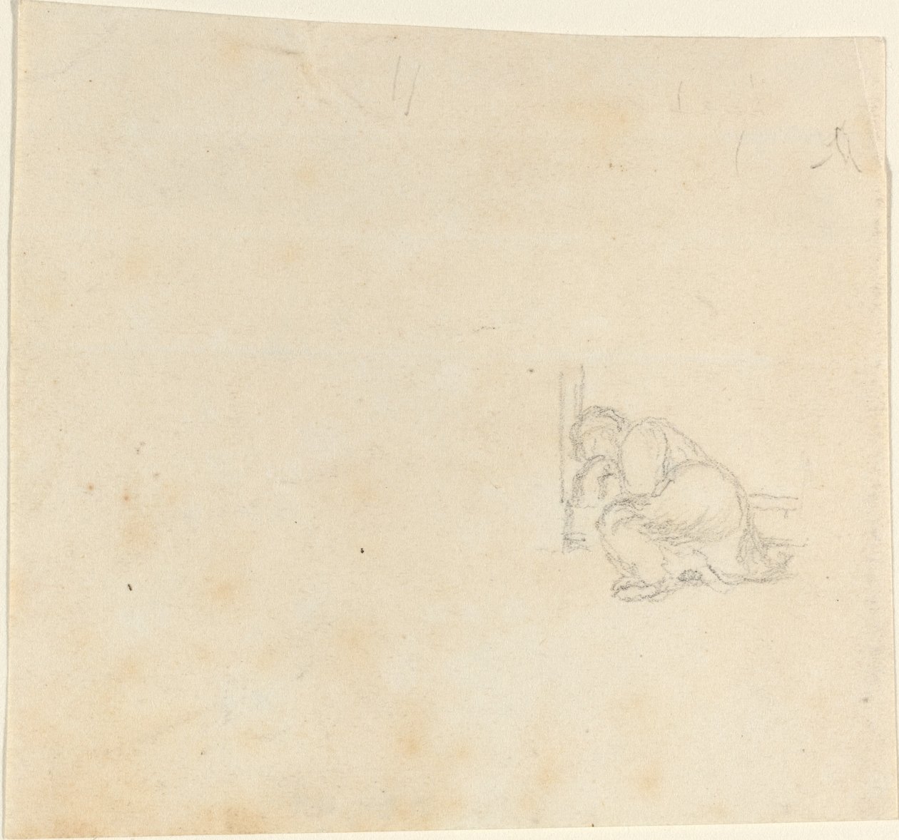 Figuur slapend in een deuropening door John Flaxman