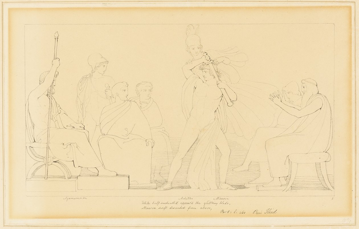 Minerva en Achilles door John Flaxman