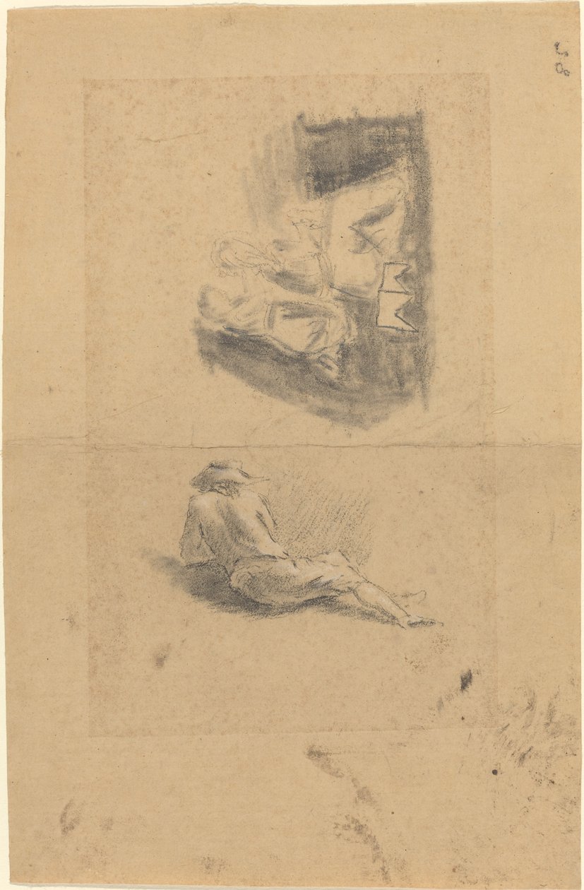 Liggende man; twee vrouwen door John Flaxman